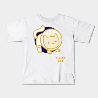 Funny Flying Cat Stargazer Kids T-Shirt